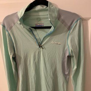 Worn 2x! SEAFOAM GREEN WICKING WORKOUT 1/4 zip!